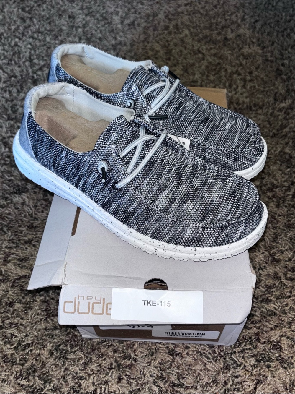 NIB Hey Dude Wendy Sox Dark Gray Women’s Slip On Loafers Shoes Size 7 NEW